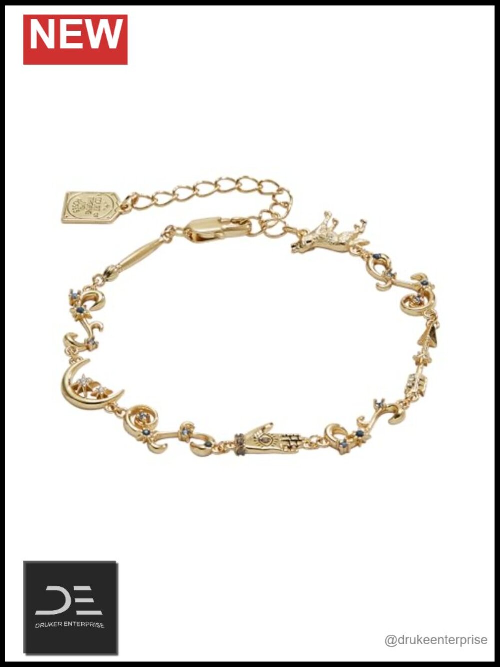 14K gold plated brass ACOTAR Feyre Archeron charm bracelet